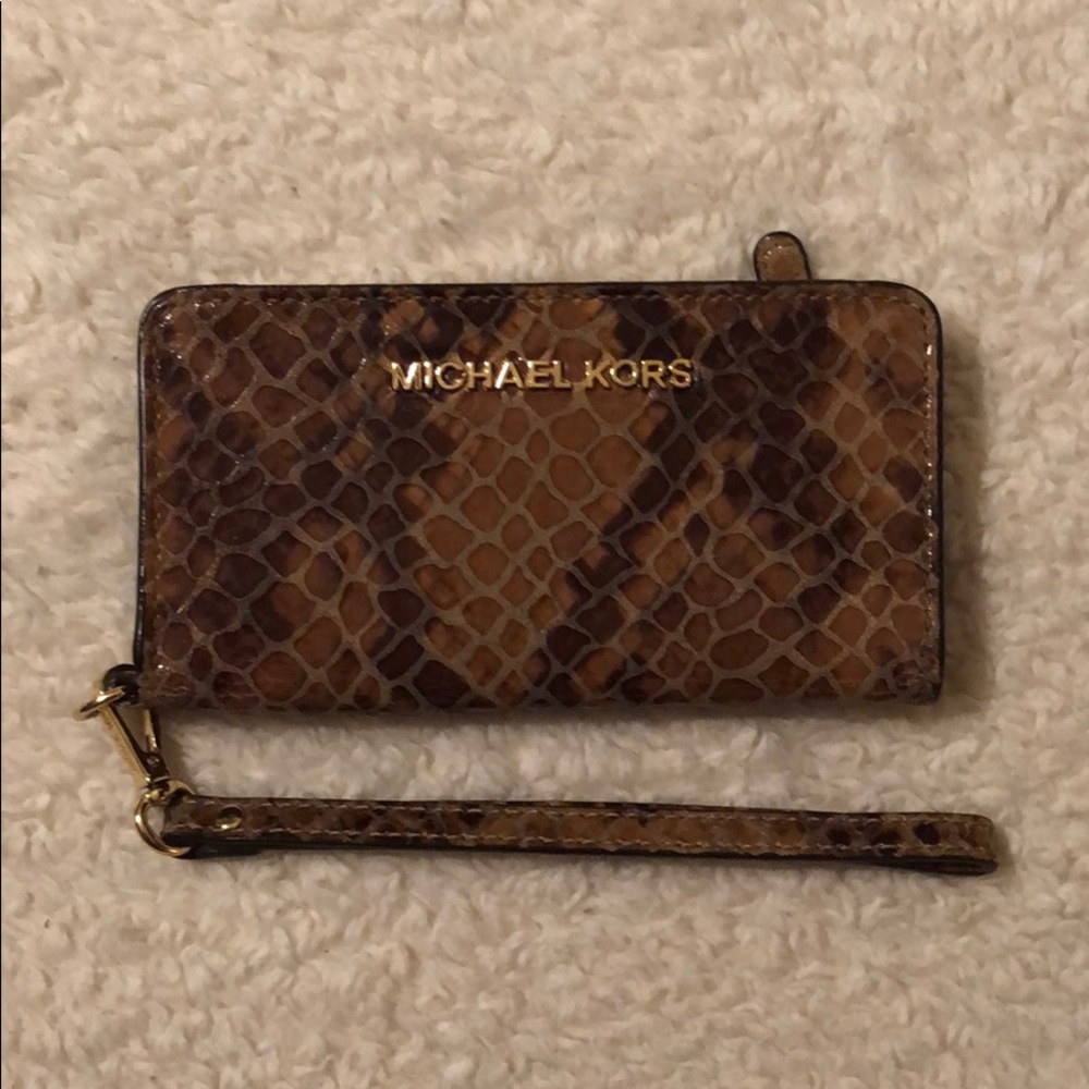 Michael Kors Python Embossed Wristlet - image 1